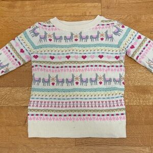 GAP Colorful Llama Pattern Kids Sweater
